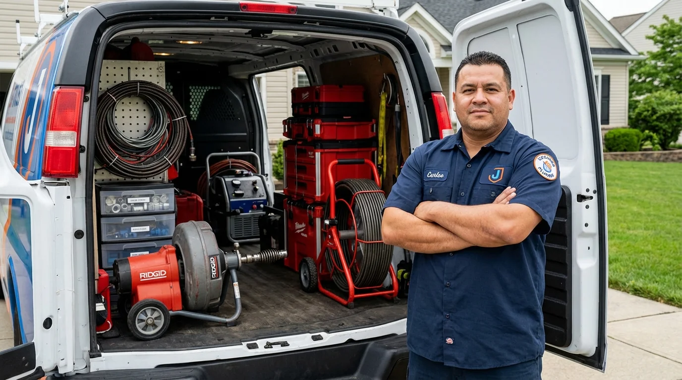 Professional drain cleaning equipment and Johns Plumbing LLC plumber in Natchez